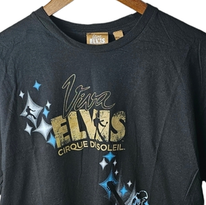Elvis Cirque Du Soleil‎ Authentic Sz Large Graphic Print Crew Neck Black T Shirt